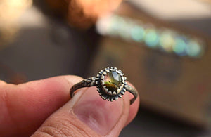 Watermelon Tourmaline Fern Ring