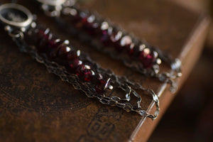Fern & Garnet Chain Dangles
