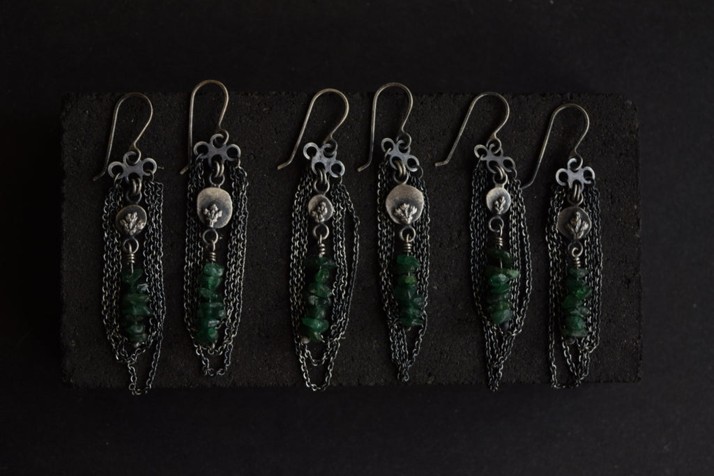 Sterling & Aventurine Dangles