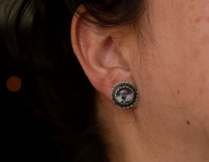 Lavender Dendritic Agate Earrings