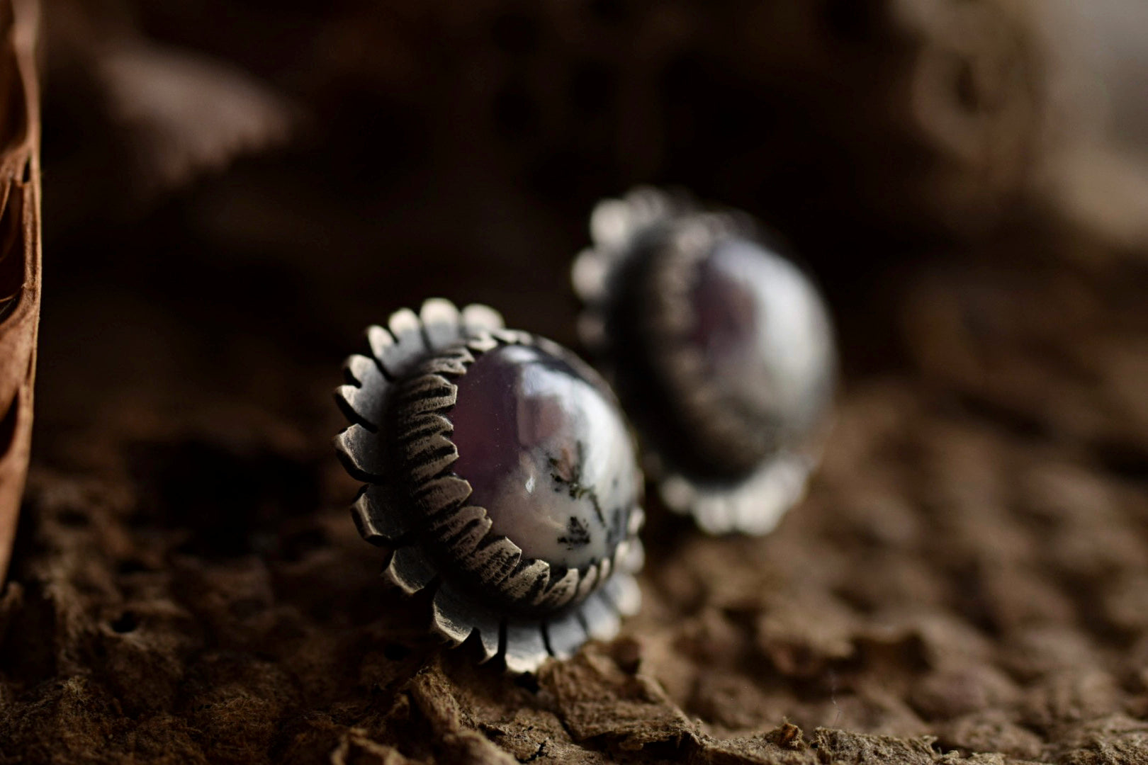 Lavender Dendritic Agate Earrings