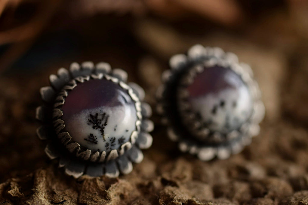 Lavender Dendritic Agate Earrings