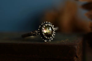 Watermelon Tourmaline Fern Ring