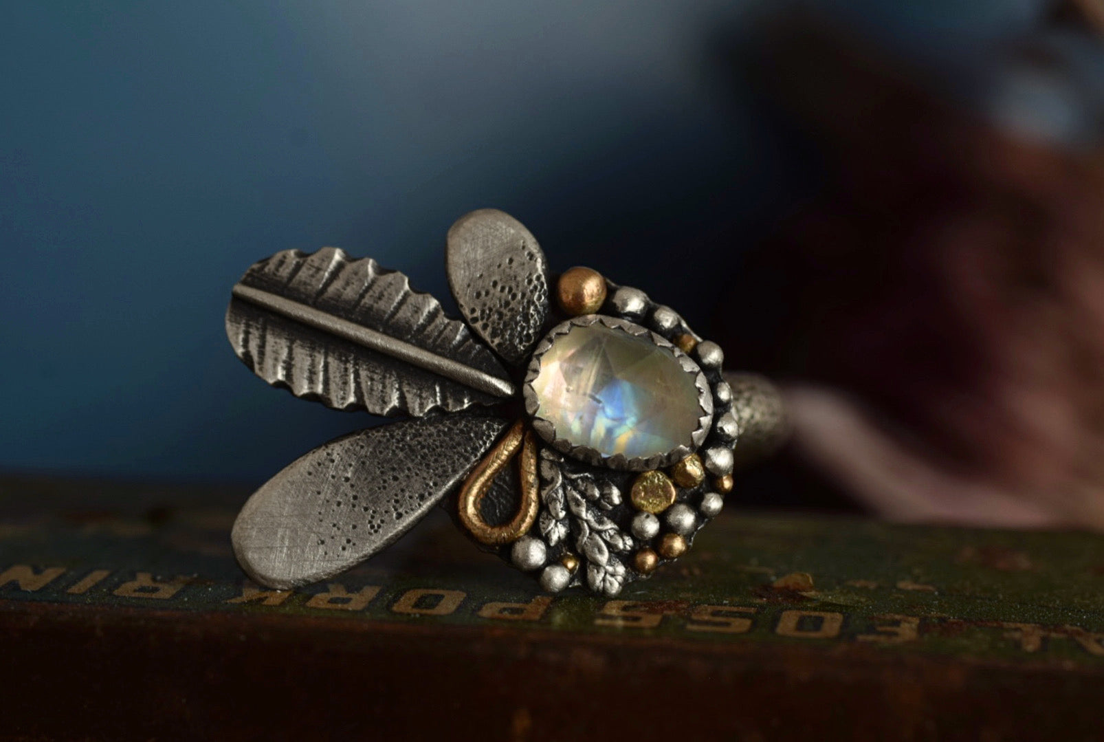 Moonstone Flora Ring - Size 7.5