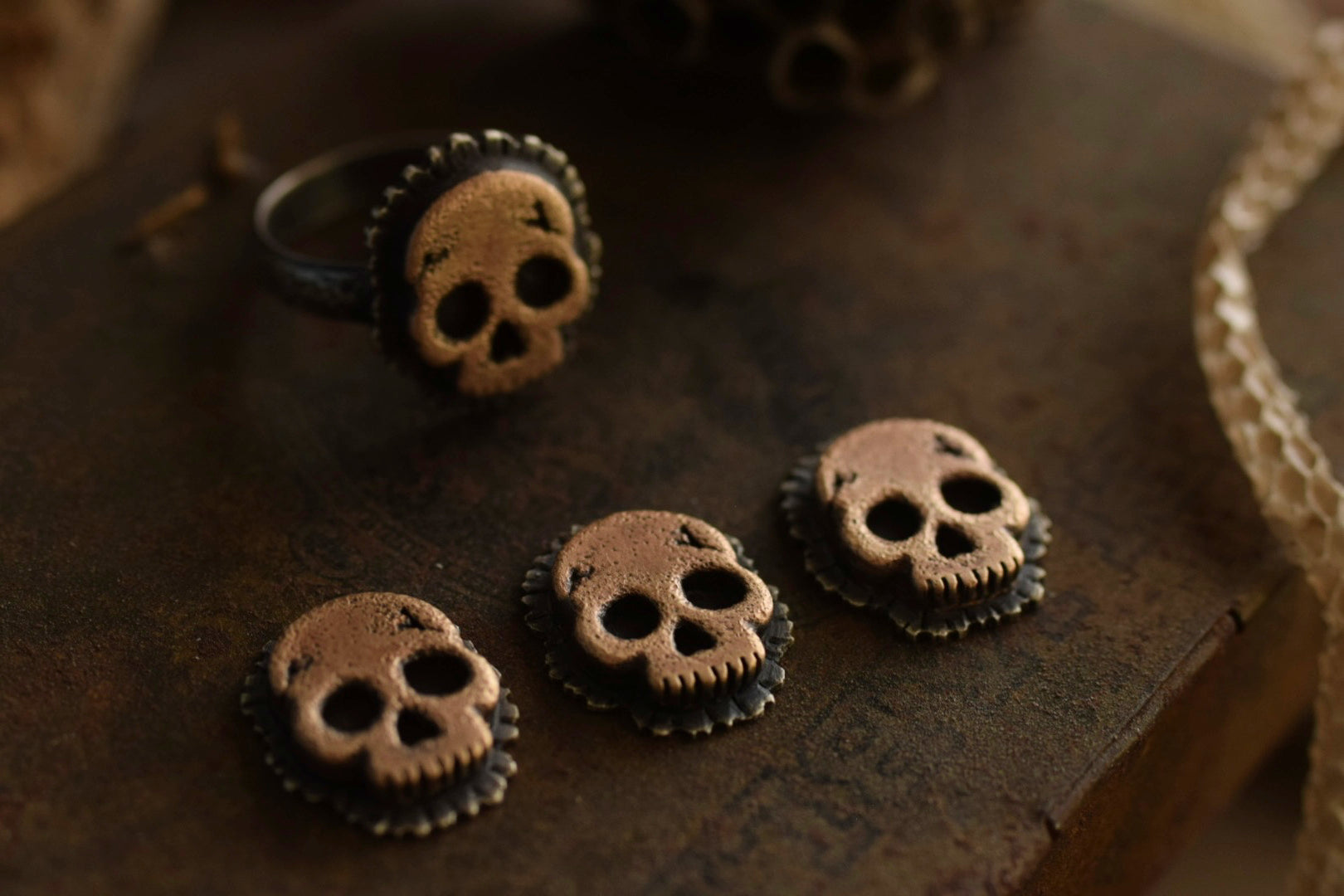 Marigold Skull Rings