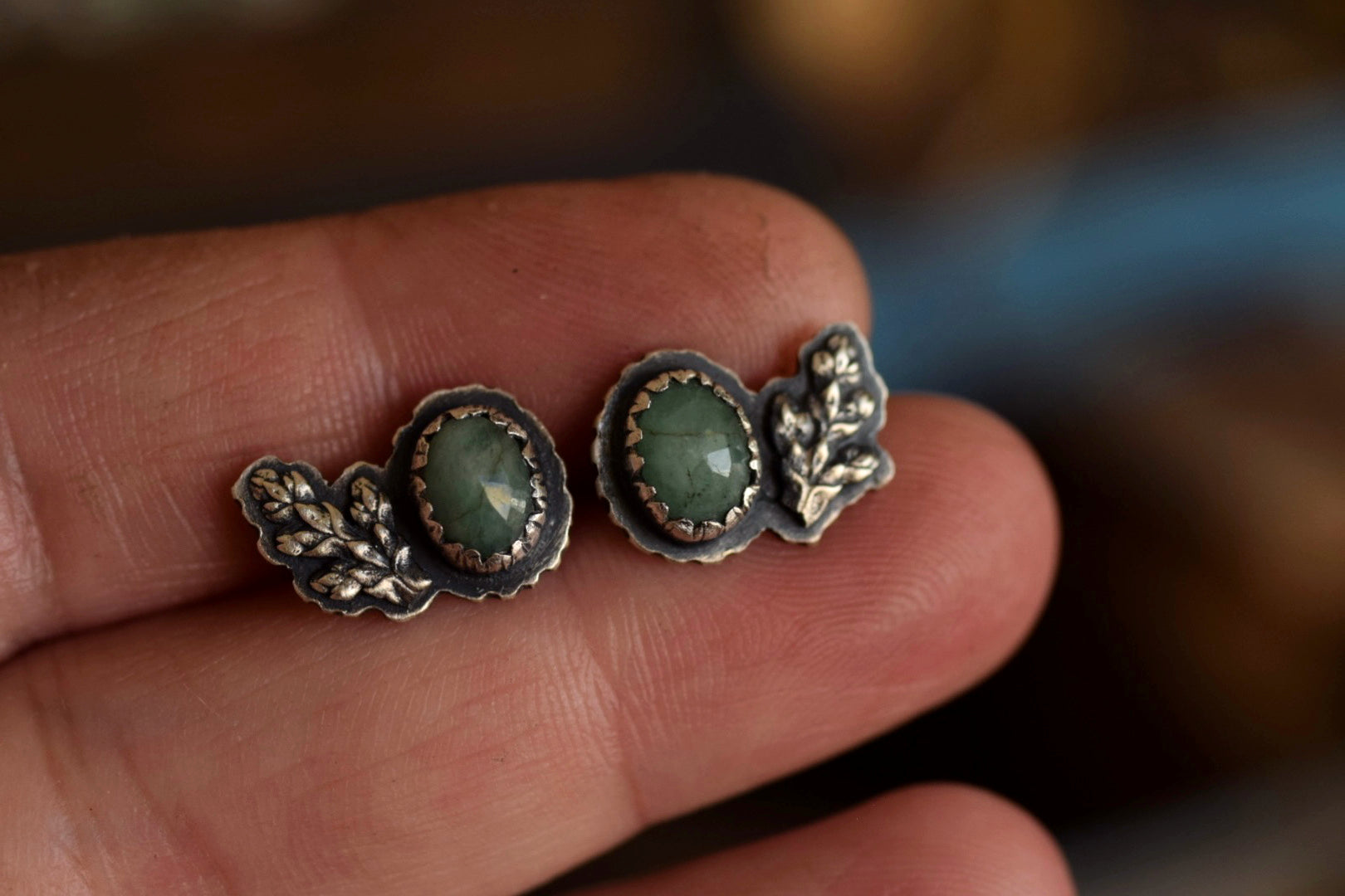 Natural Emerald Stud Climbers