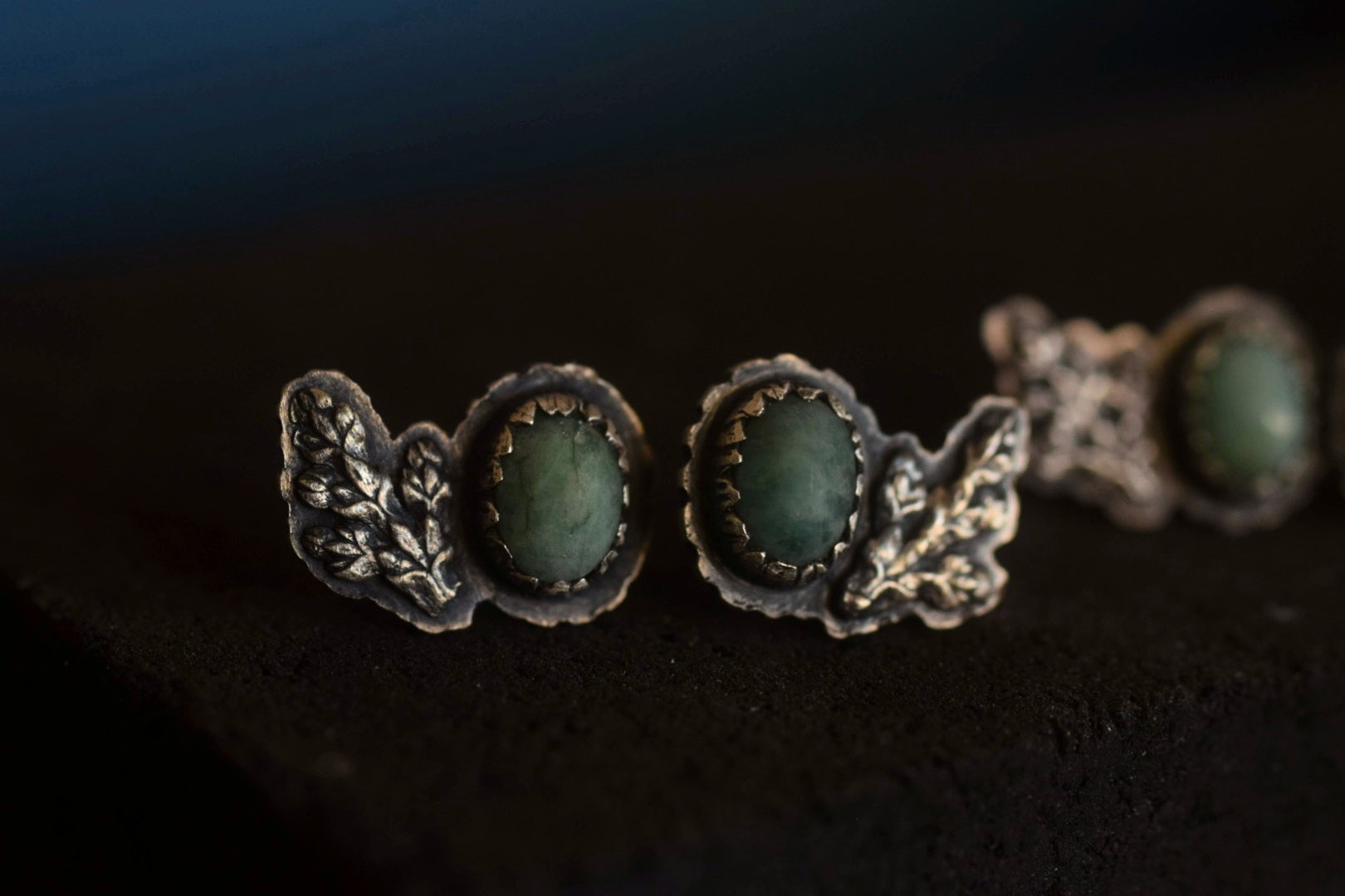 Natural Emerald Stud Climbers