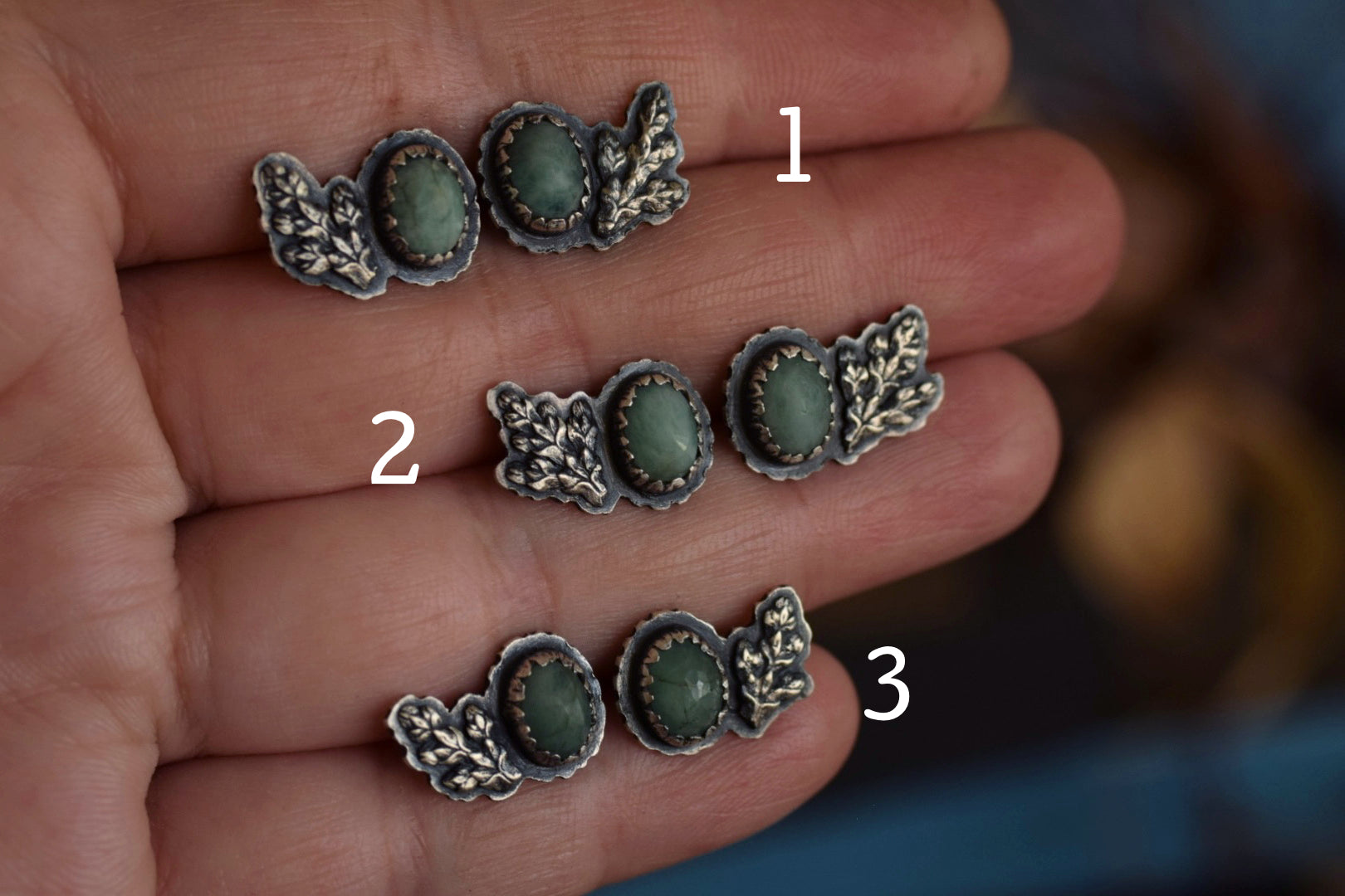 Natural Emerald Stud Climbers