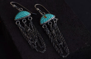 Carved Turquoise Dangles