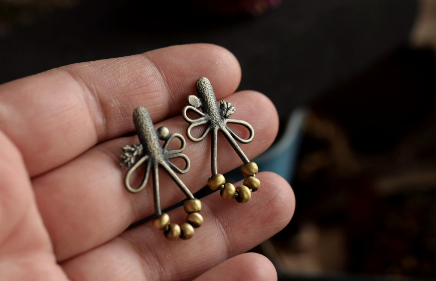 Floral Collage - Beaded Earrings