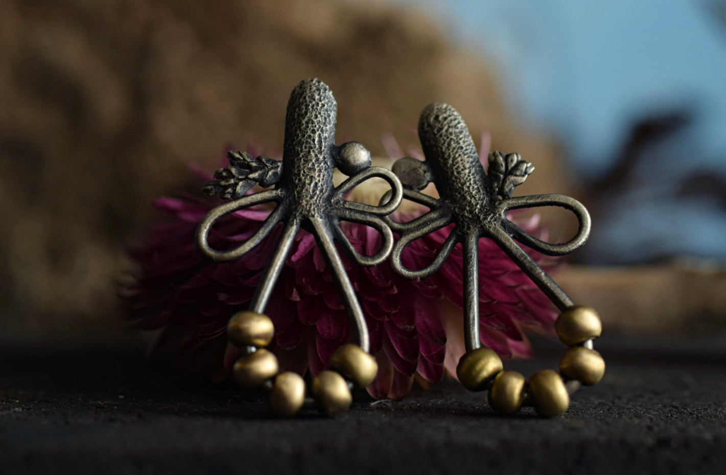 Floral Collage - Beaded Earrings