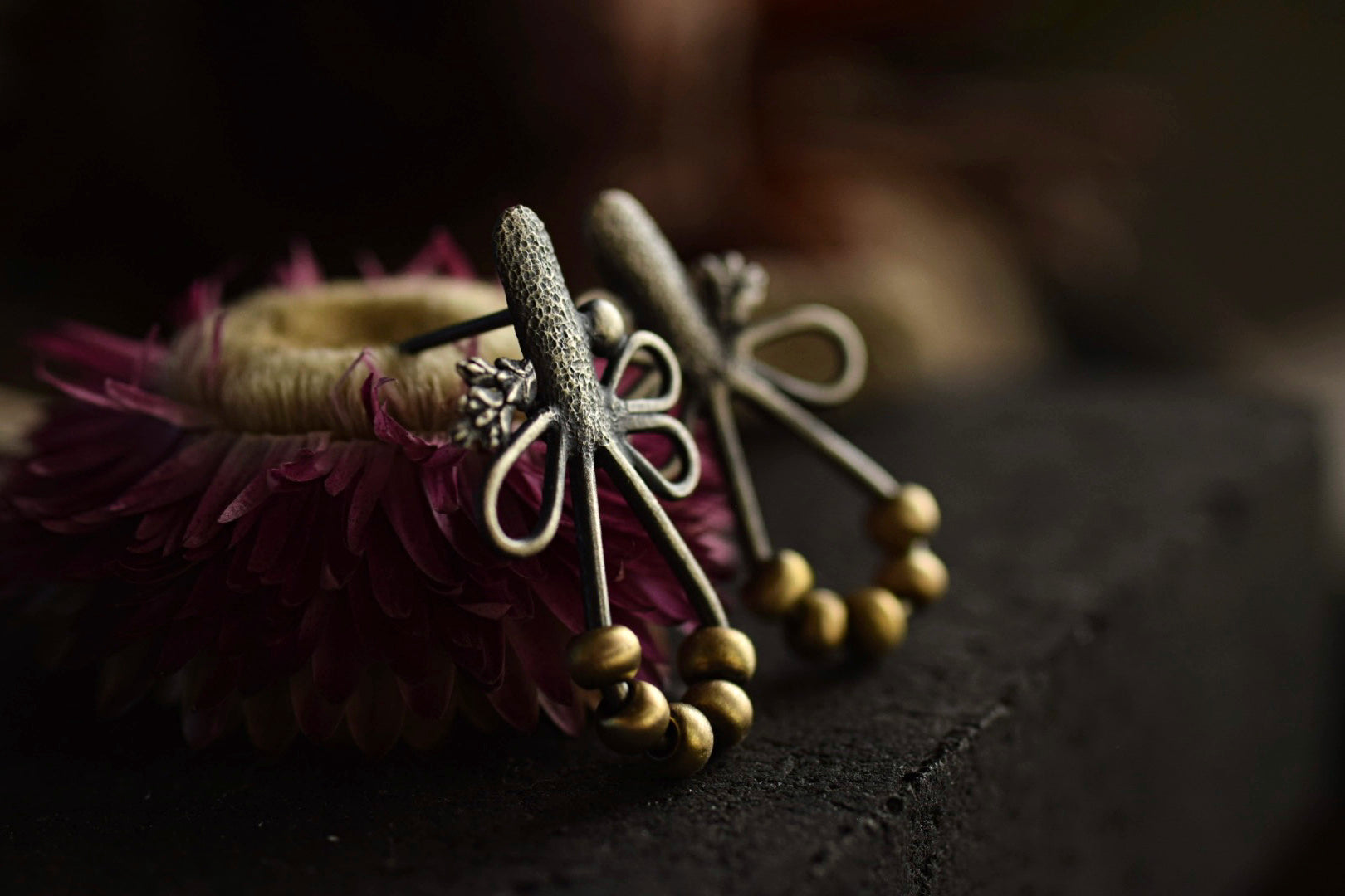 Floral Collage - Beaded Earrings