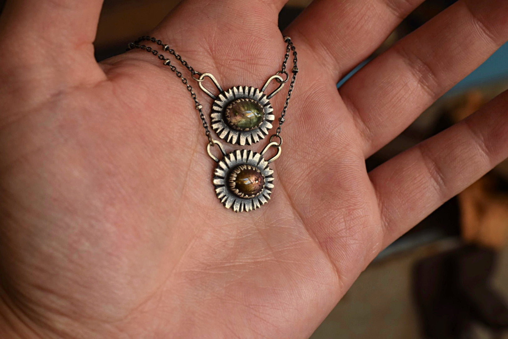 Bicolored Tourmaline Everyday Necklace