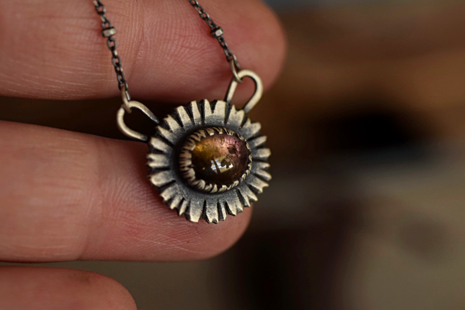Bicolored Tourmaline Everyday Necklace