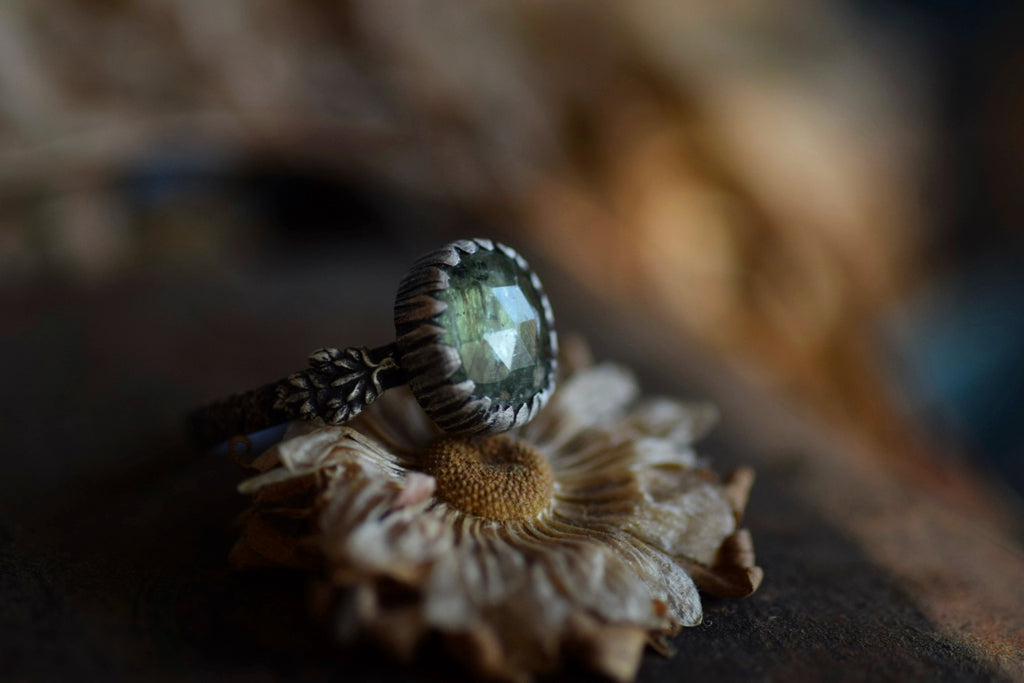 Mint Green Kyanite Fern Ring