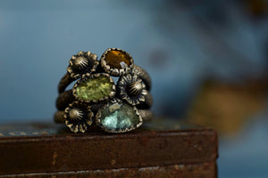 Tourmaline Flora Rings