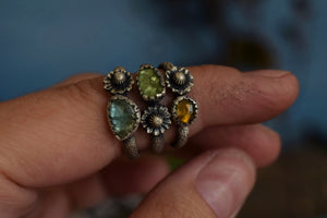 Tourmaline Flora Rings