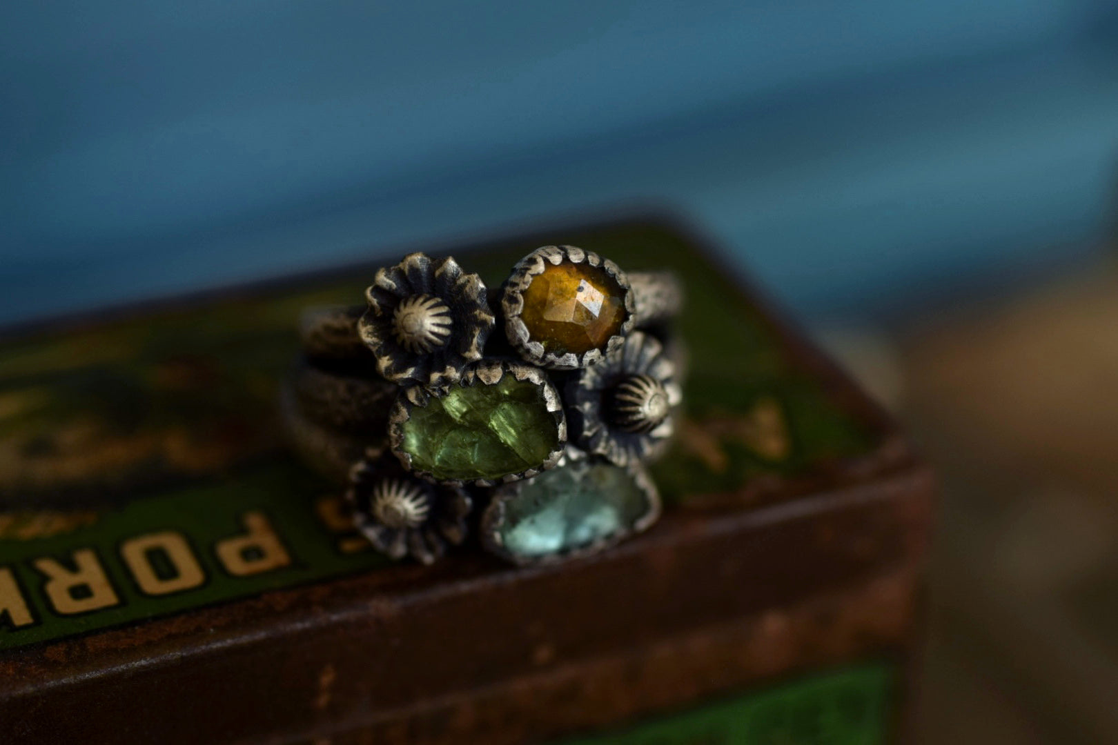 Tourmaline Flora Rings