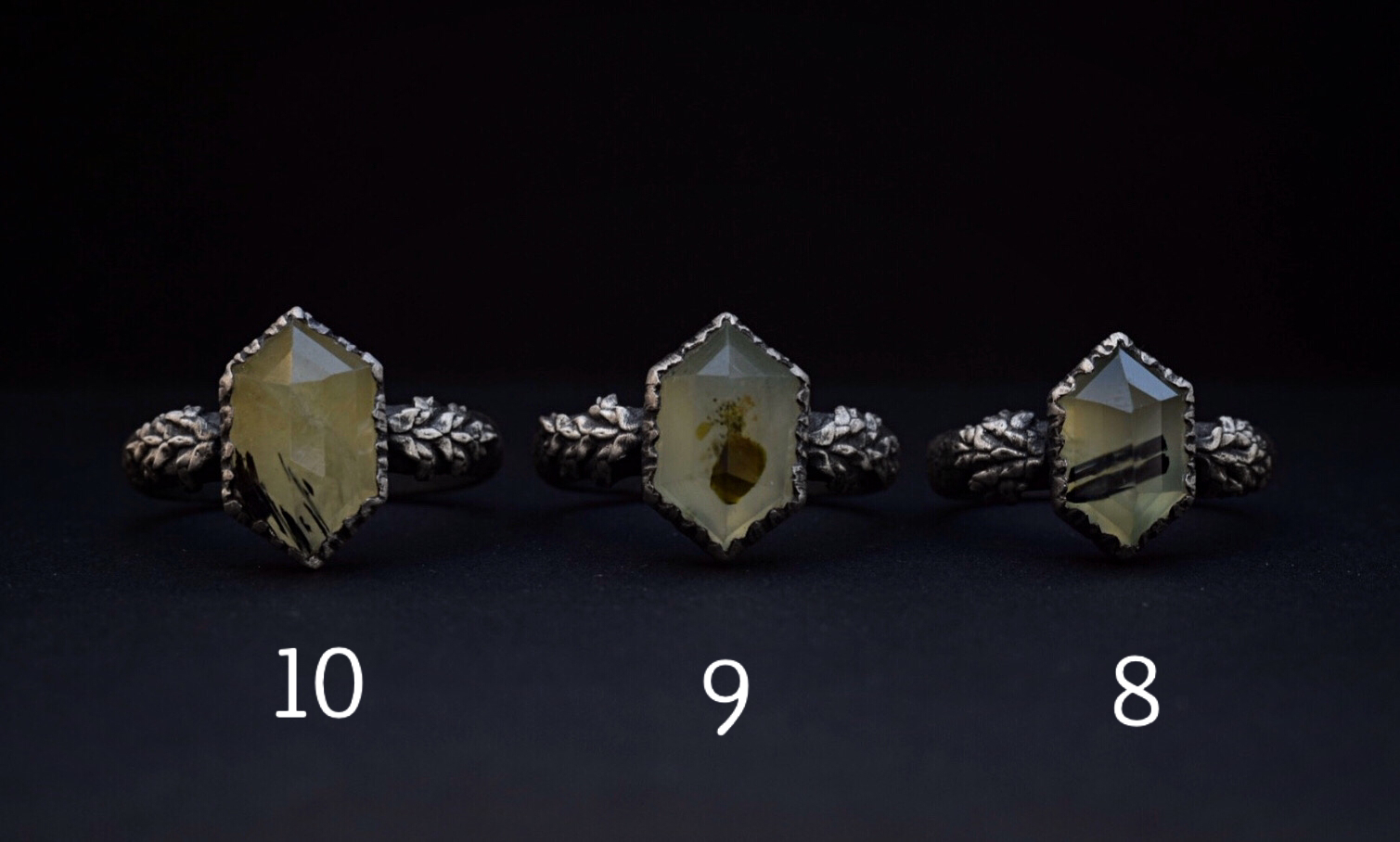 Rutile Prehnite Hex Fern Rings