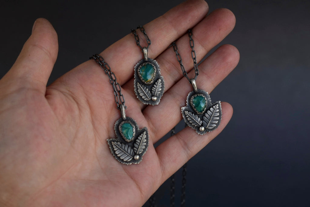 Turquoise Leaves Necklace