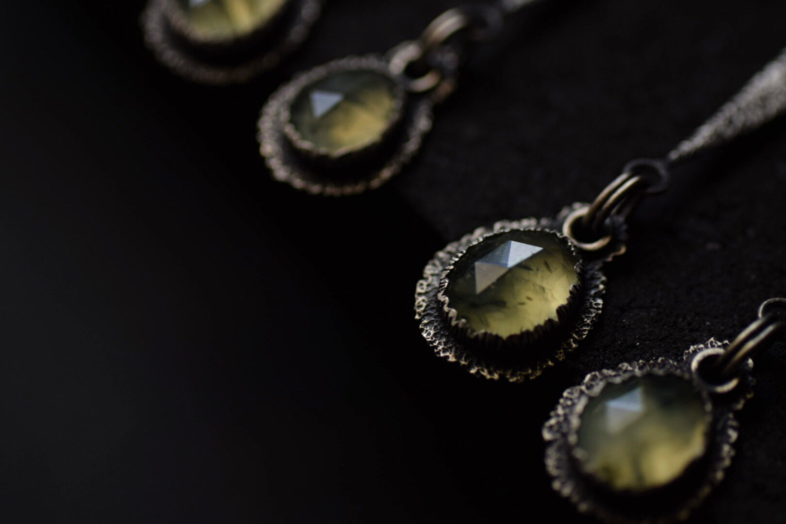 Rutilated Prehnite Dangles