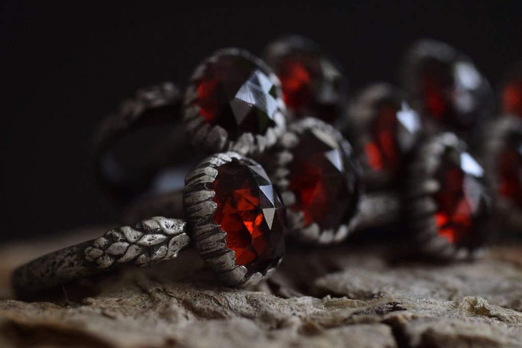Garnet Fern Rings