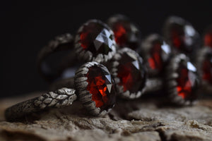 Garnet Fern Rings