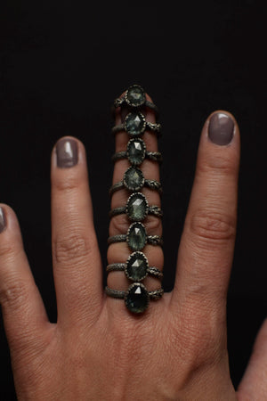 Moss Aquamarine Fern Rings