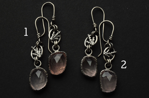 Rose Quartz and Fern Dangles