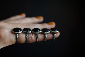 Rainbow Obsidian Fern Rings