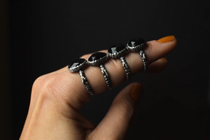Obsidian Bark Fern Rings