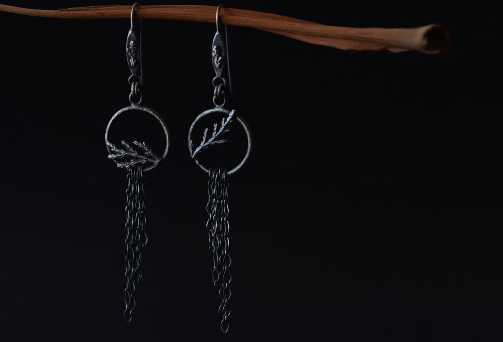 Hollow Fern Drop Dangles