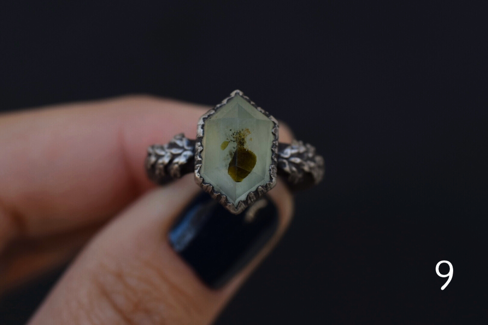 Rutile Prehnite Hex Fern Rings