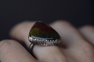 Bloodstone Fern Ring - Size 7
