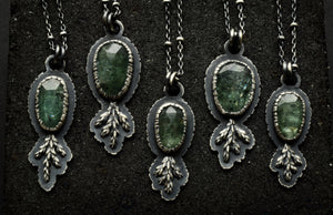 Moss Kyanite Fern Necklace