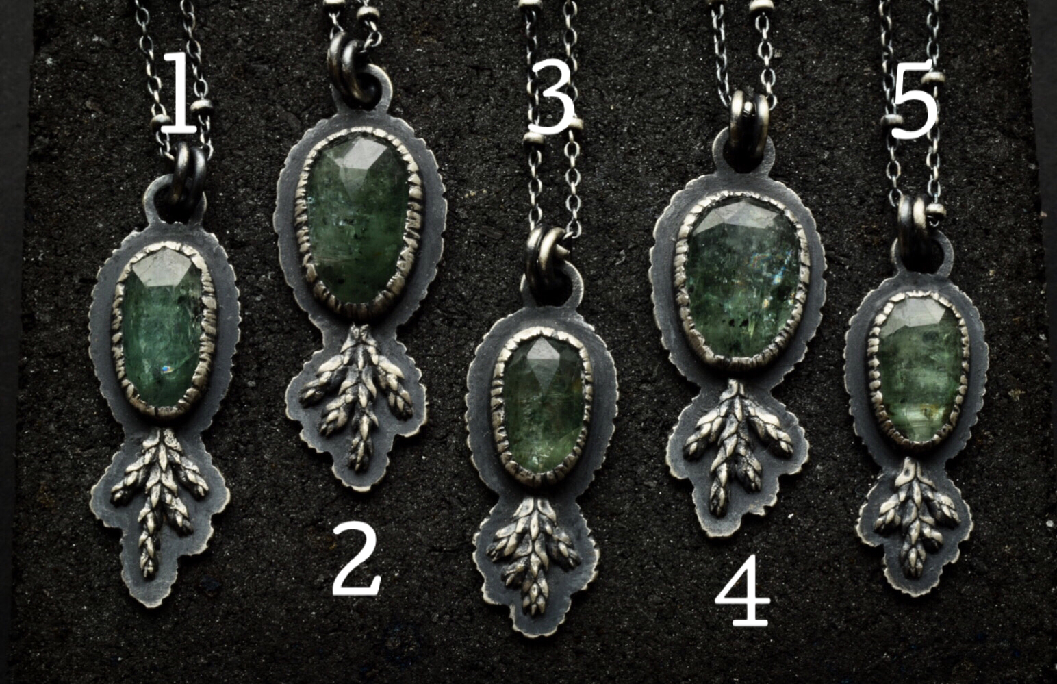 Moss Kyanite Fern Necklace