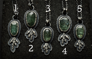 Moss Kyanite Fern Necklace