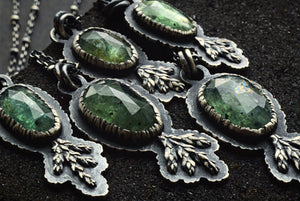 Moss Kyanite Fern Necklace