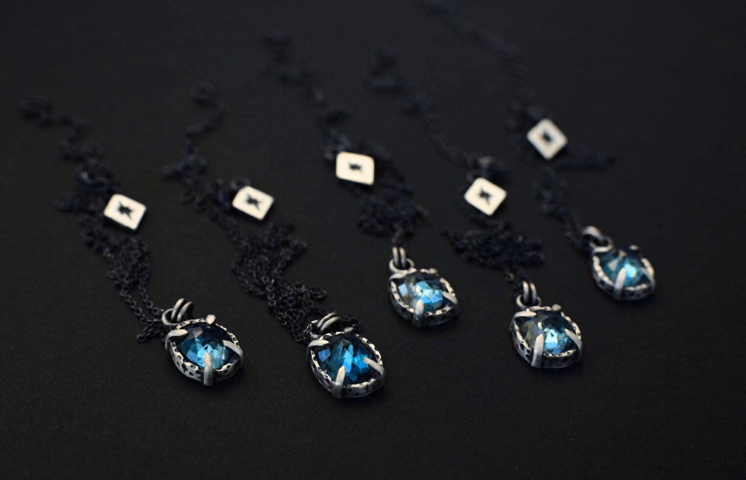 London Blue Topaz Star Studded Necklace