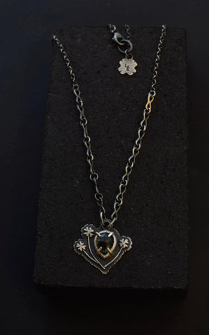 Moss Aquamarine Clover Patch Necklace