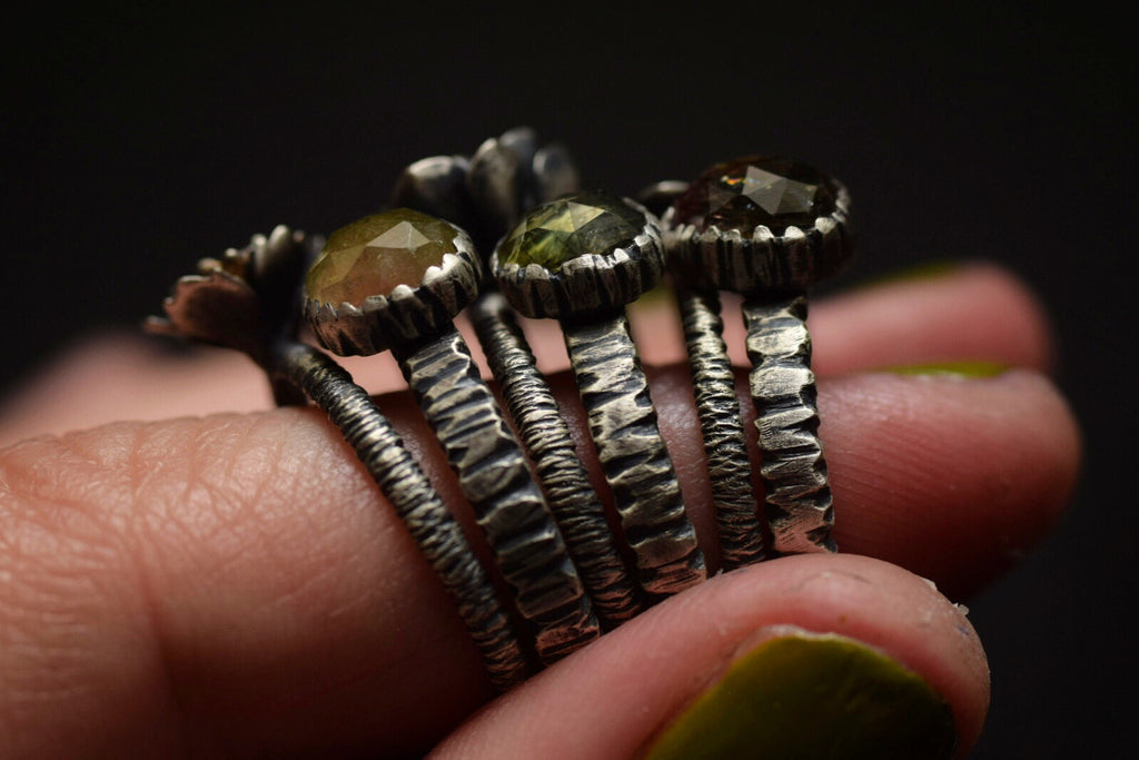 Tourmaline & Succulent Ring Duos