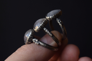Silver Sapphire Fern Rings - 5.5, 6.5, 8