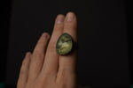 Faceted Prehnite Statement Fern Ring
