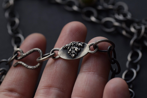 Handmade Chain with Vesuvianite & Fern Accents