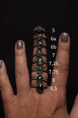 Moss Aquamarine Fern Rings