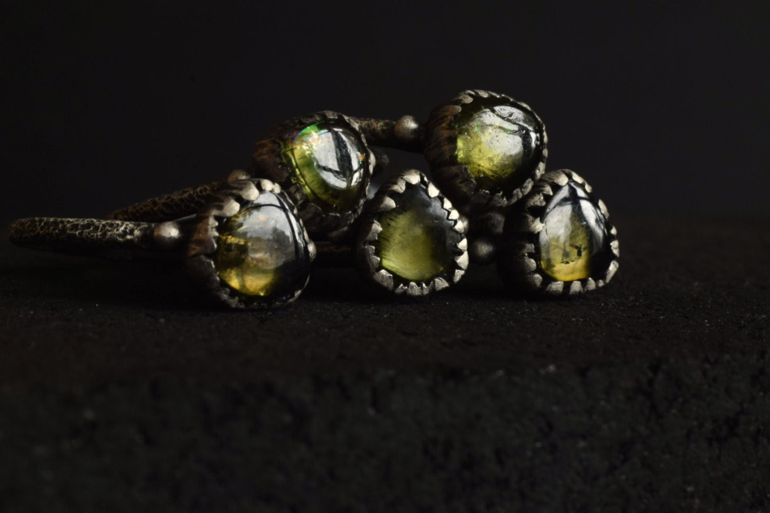 Tourmaline Stacking Rings