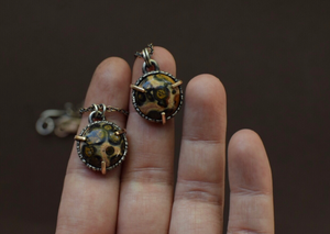 Leopard Jasper Sterling and Bronze Necklace