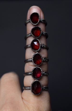 Garnet Fern Ring - Size 5.5