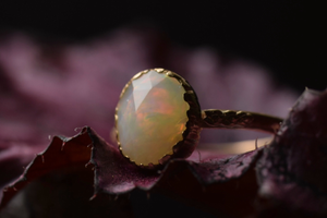 Opal and Yellow Gold Fern Ring