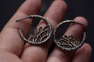 Bronze Leaf Hoops